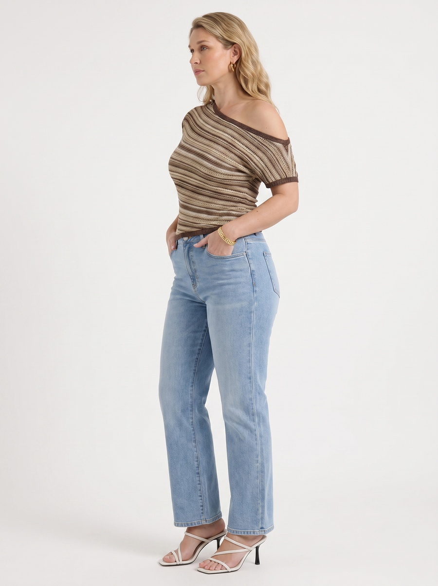 Jolie Strick Top Streifenmuster