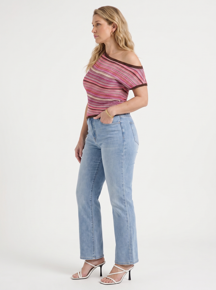 Jolie Strick Top Streifenmuster