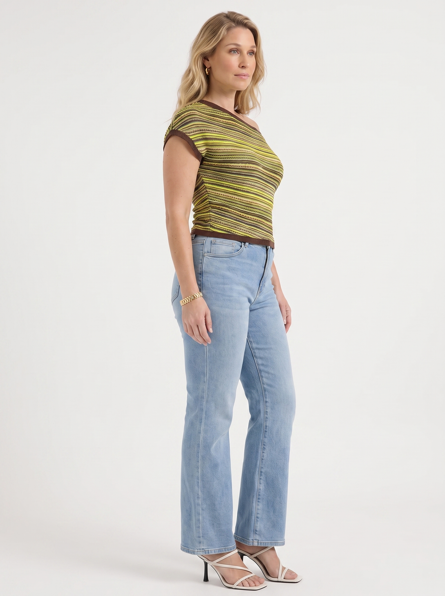 Jolie Strick Top Streifenmuster