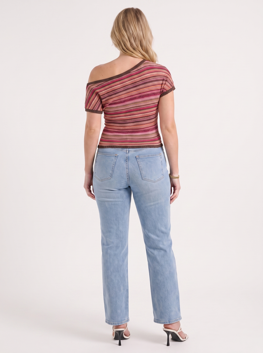 Jolie Strick Top Streifenmuster