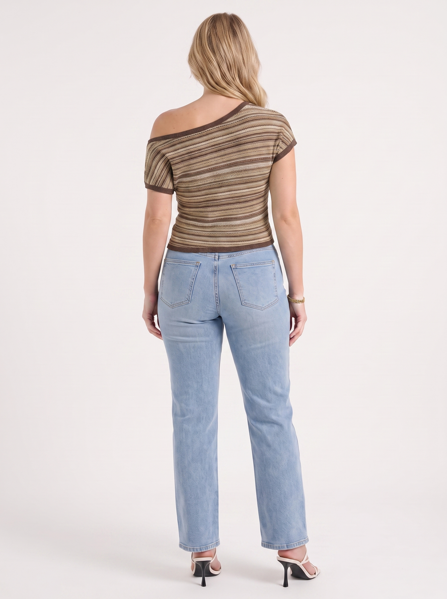 Jolie Strick Top Streifenmuster