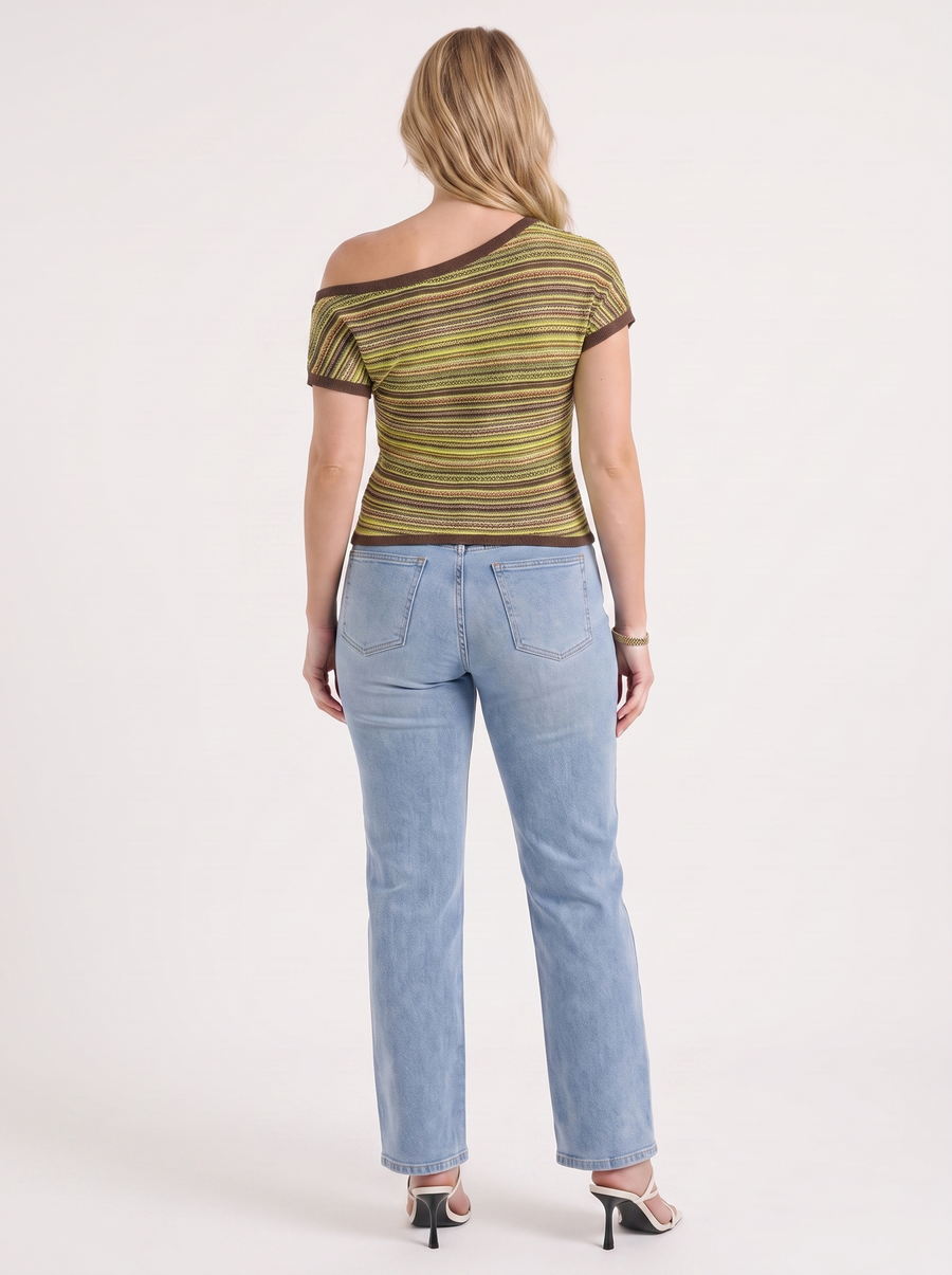 Jolie Strick Top Streifenmuster