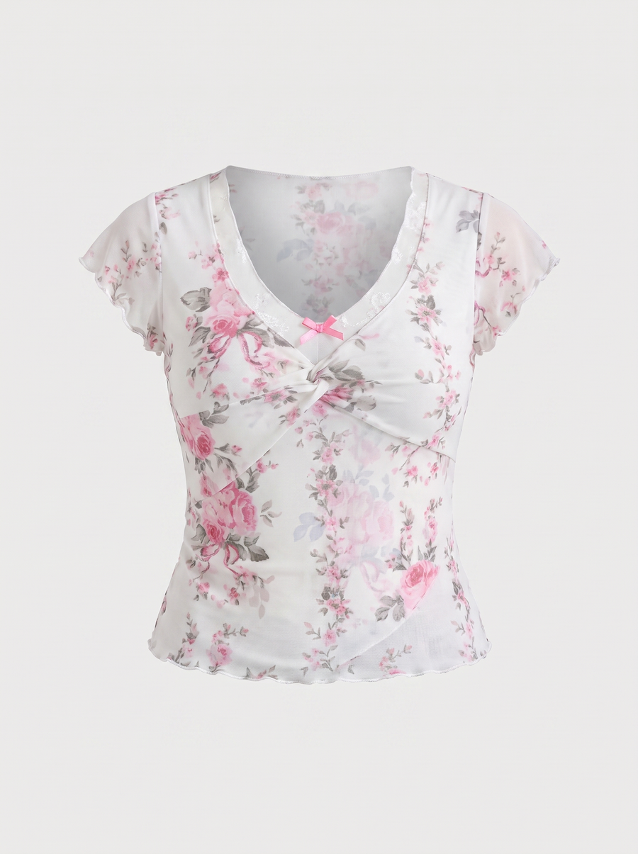Flora Top mit Blumenprint