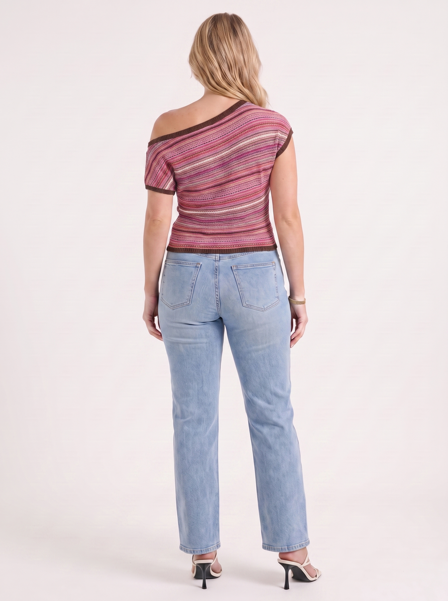 Jolie Strick Top Streifenmuster