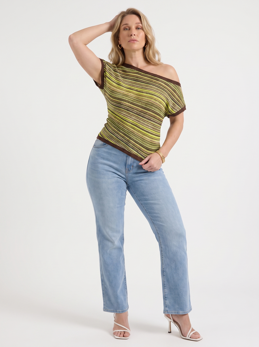Jolie Strick Top Streifenmuster
