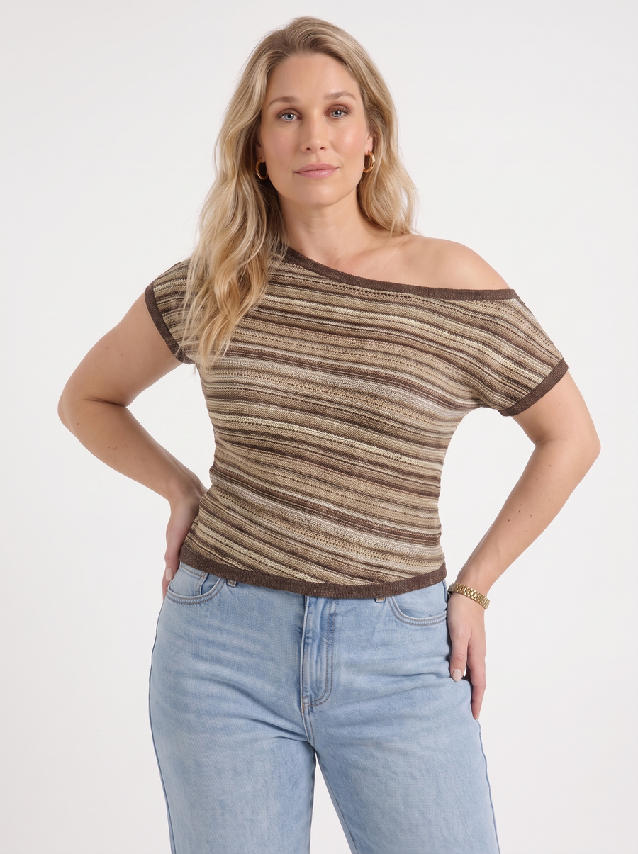 Jolie Strick Top Streifenmuster
