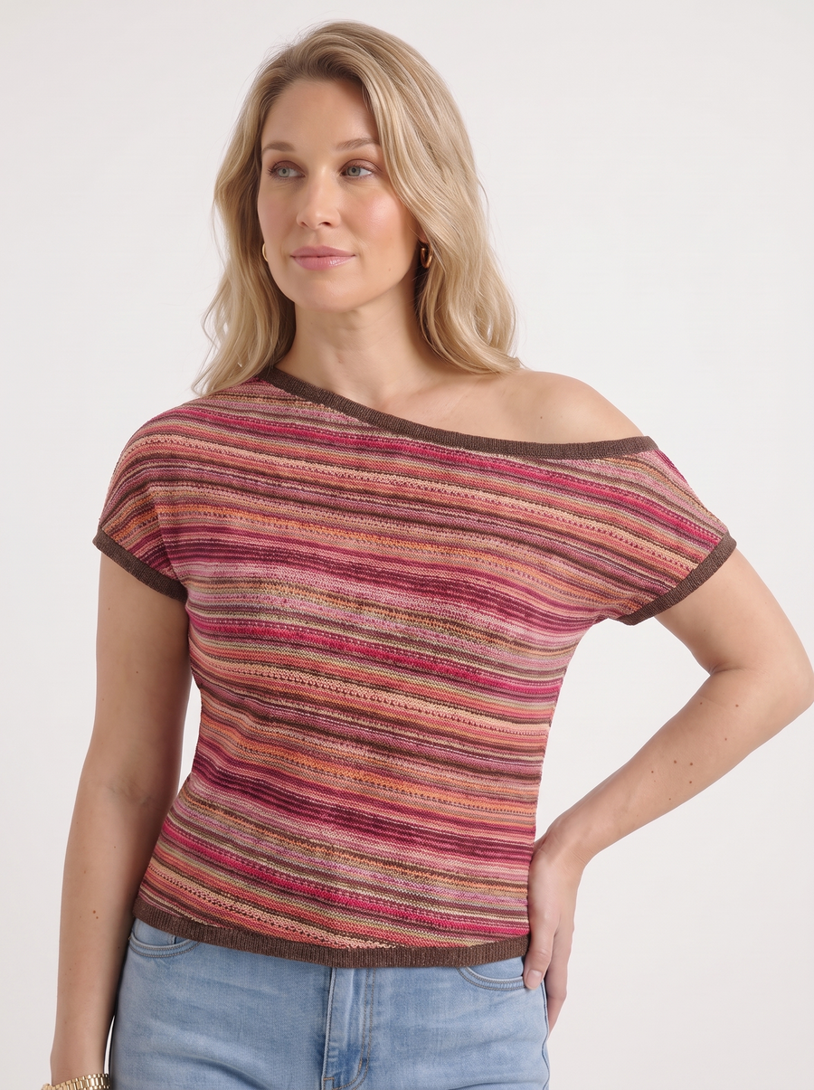 Jolie Strick Top Streifenmuster