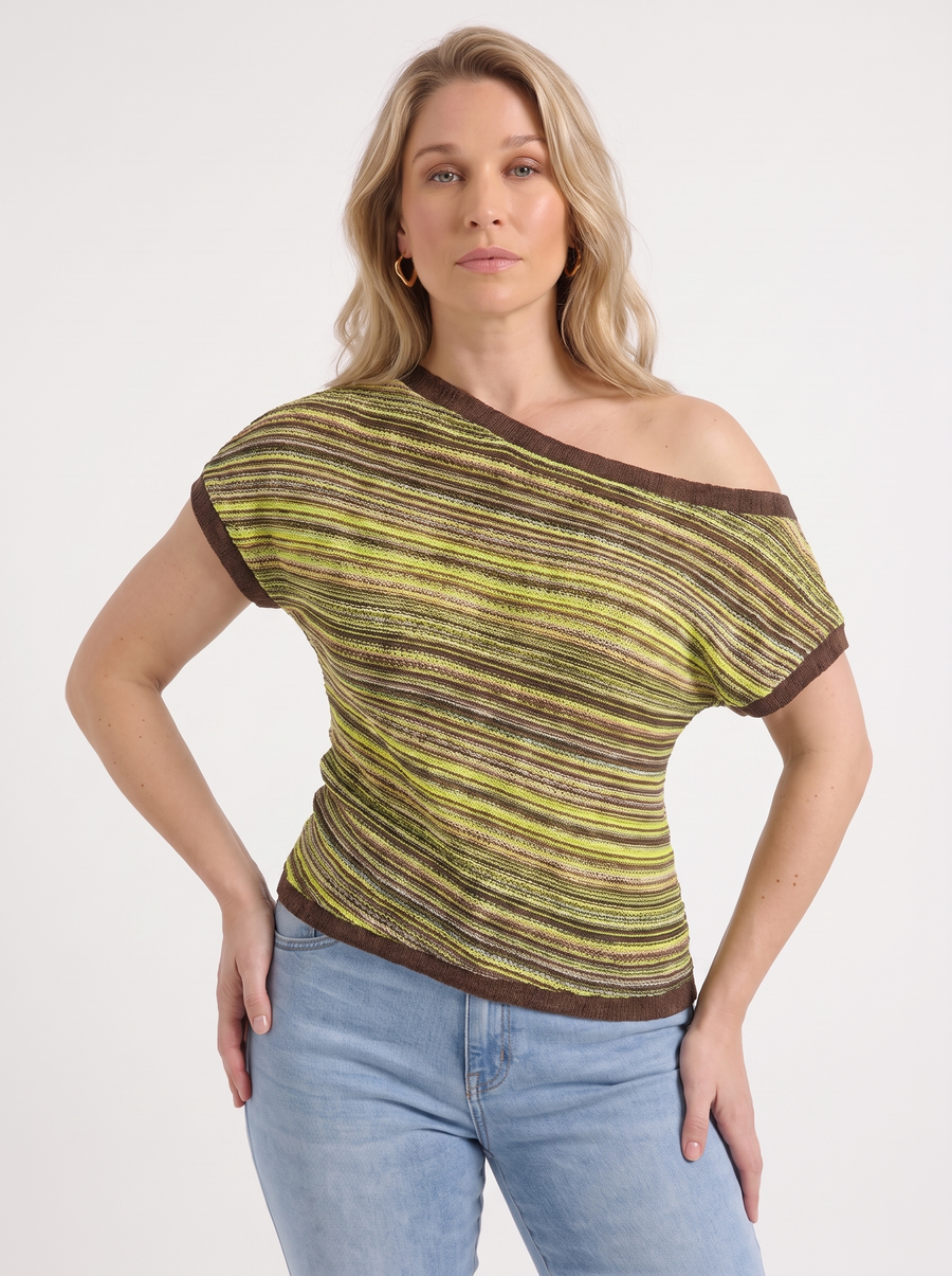 Jolie Strick Top Streifenmuster