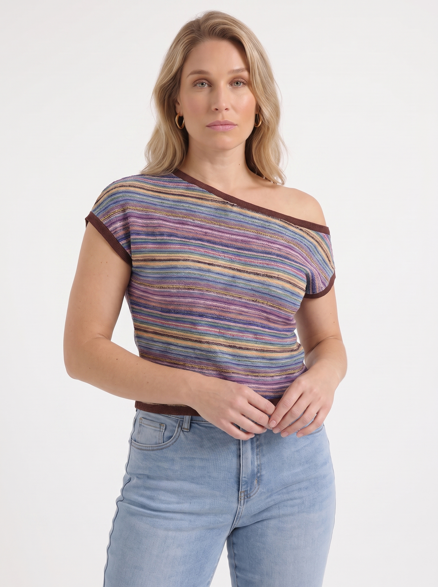 Jolie Strick Top Streifenmuster