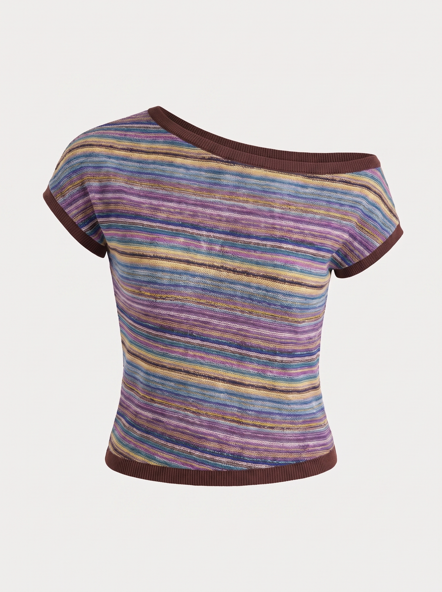 Jolie Strick Top Streifenmuster