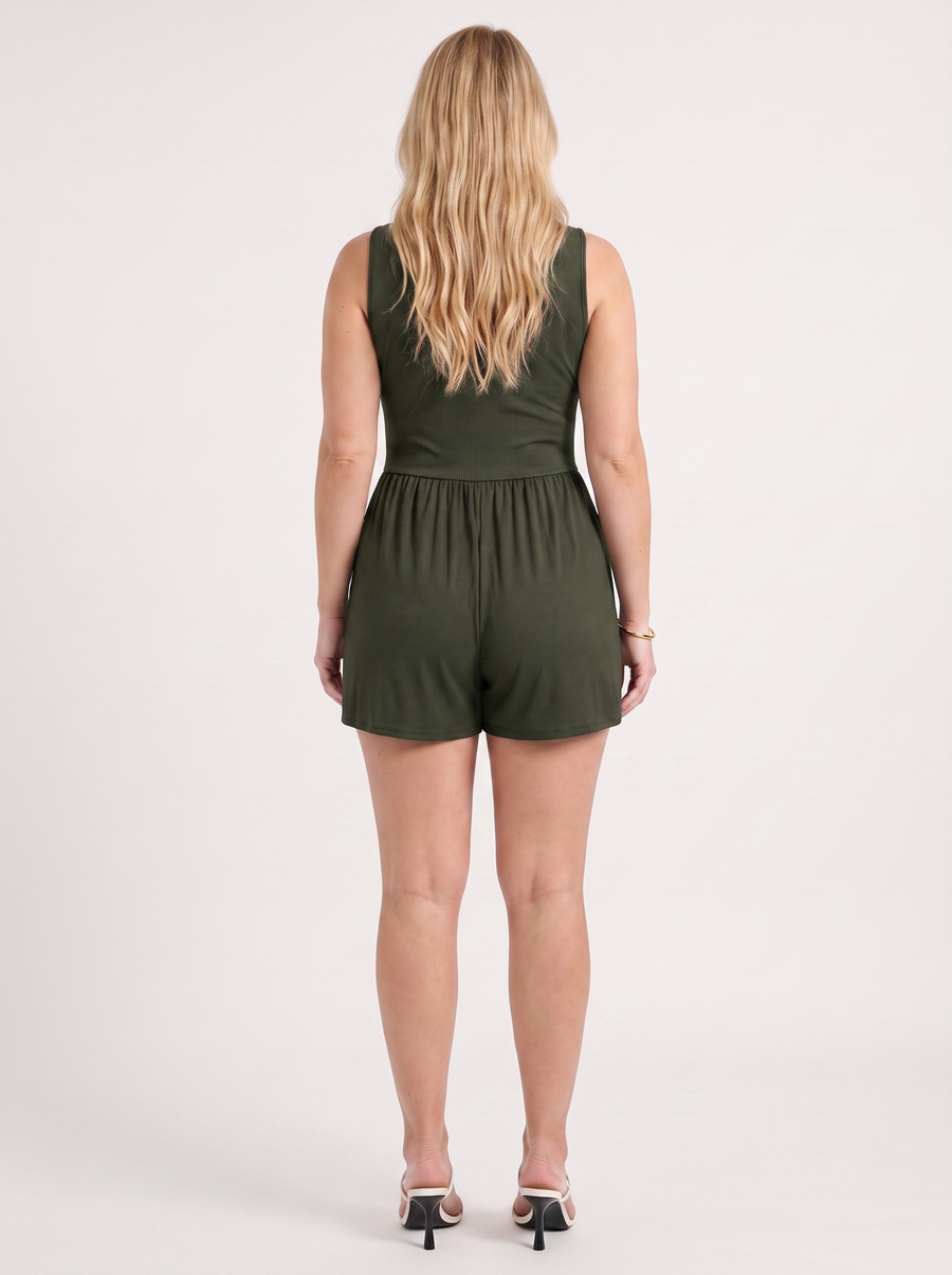 Jewel Kurzer Jumpsuit V-Ausschnitt