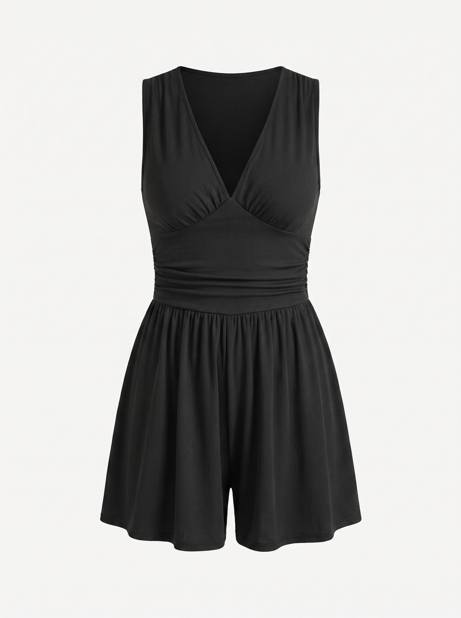 Jewel Kurzer Jumpsuit V-Ausschnitt