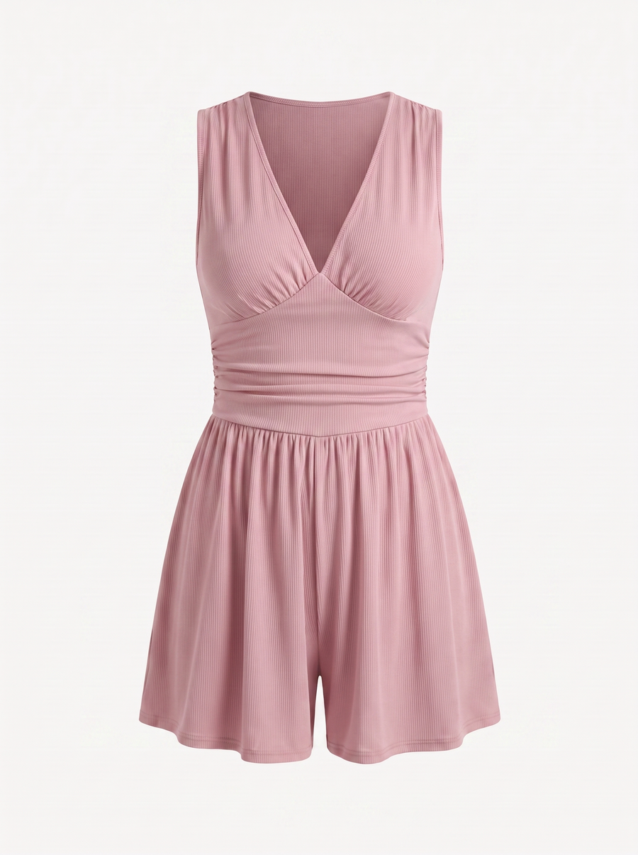 Jewel Kurzer Jumpsuit V-Ausschnitt