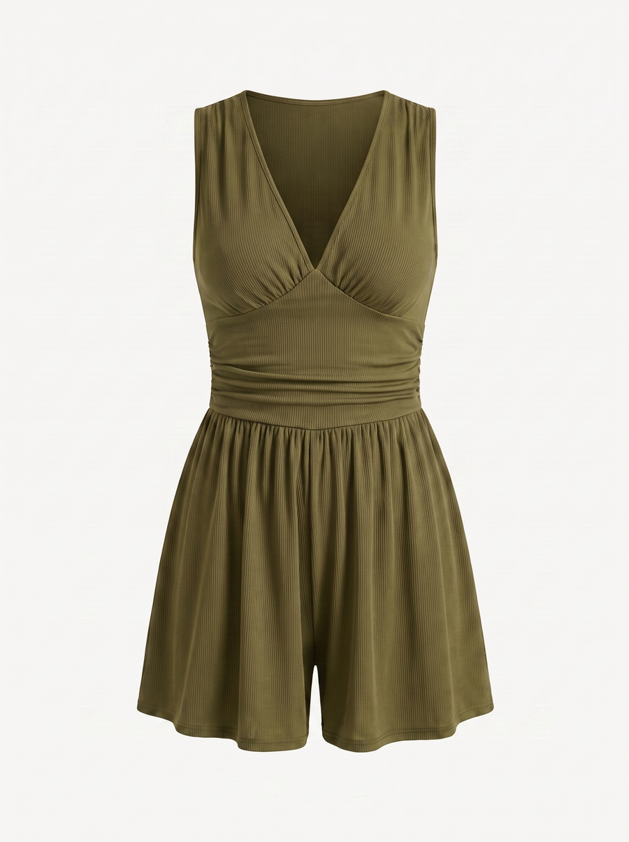 Jewel Kurzer Jumpsuit V-Ausschnitt
