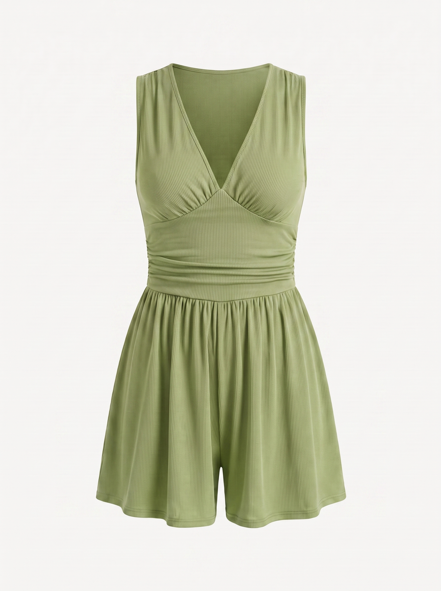 Jewel Kurzer Jumpsuit V-Ausschnitt