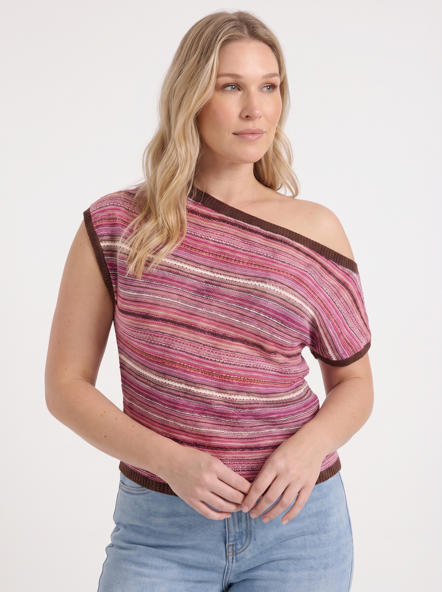 Jolie Strick Top Streifenmuster