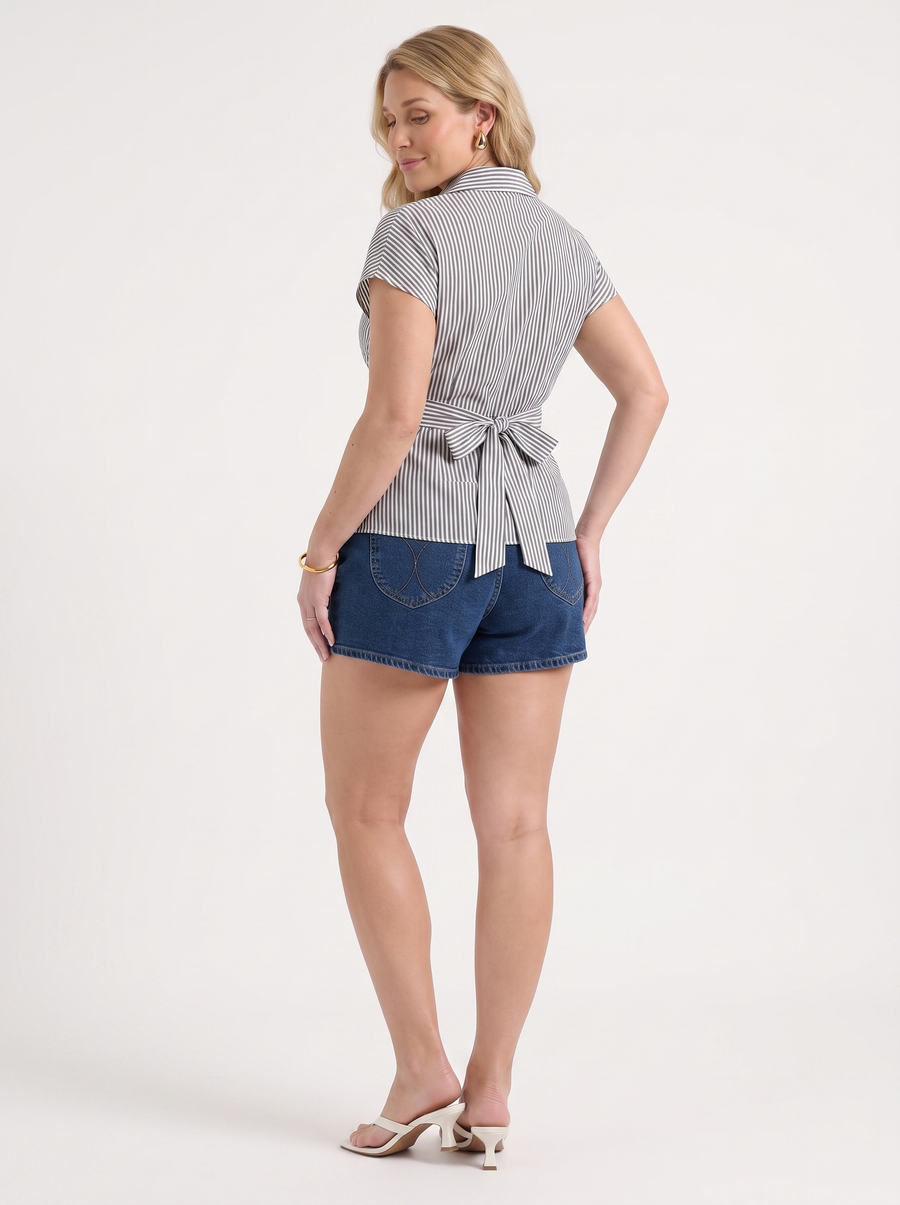 Maisie Wickelbluse mit Streifenmuster