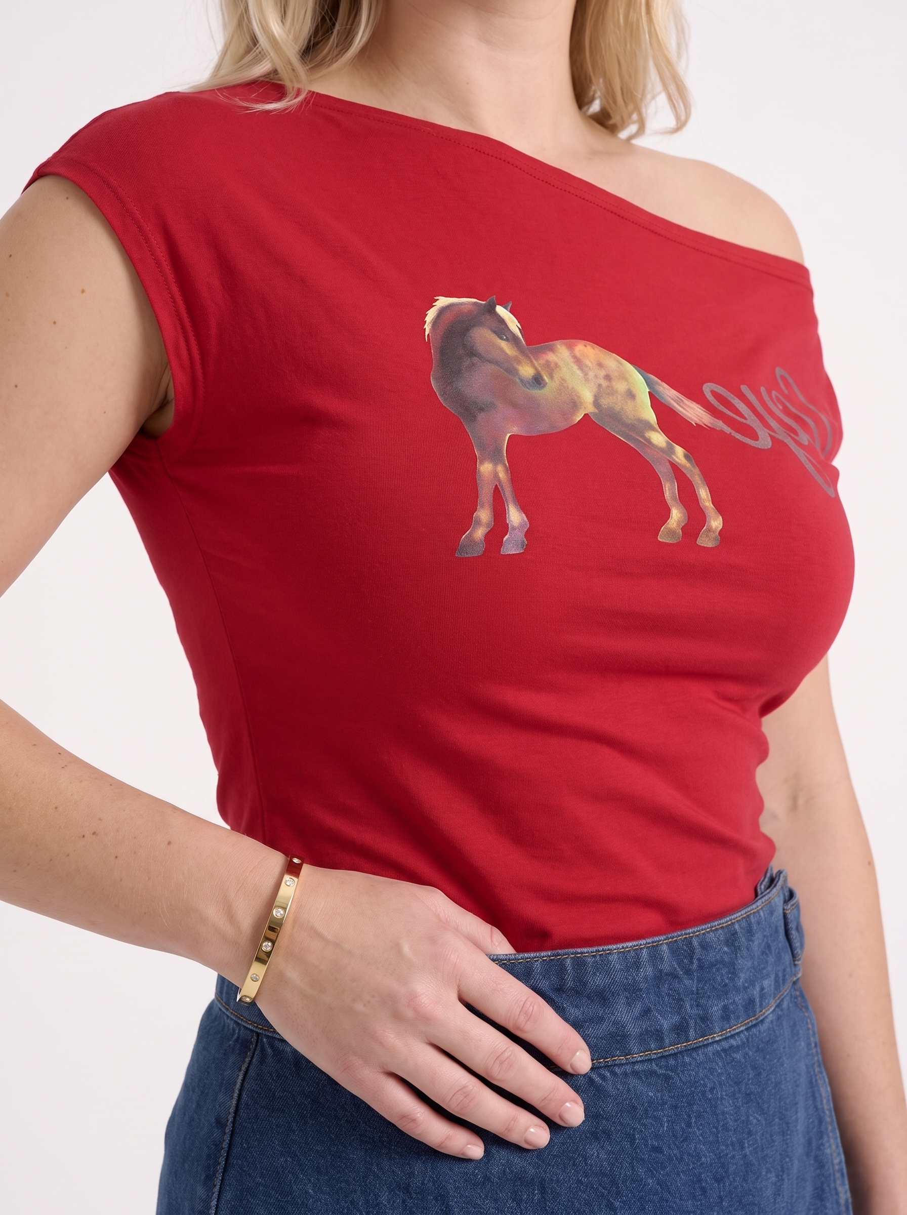 Alina Off-Shoulder-Top mit Print