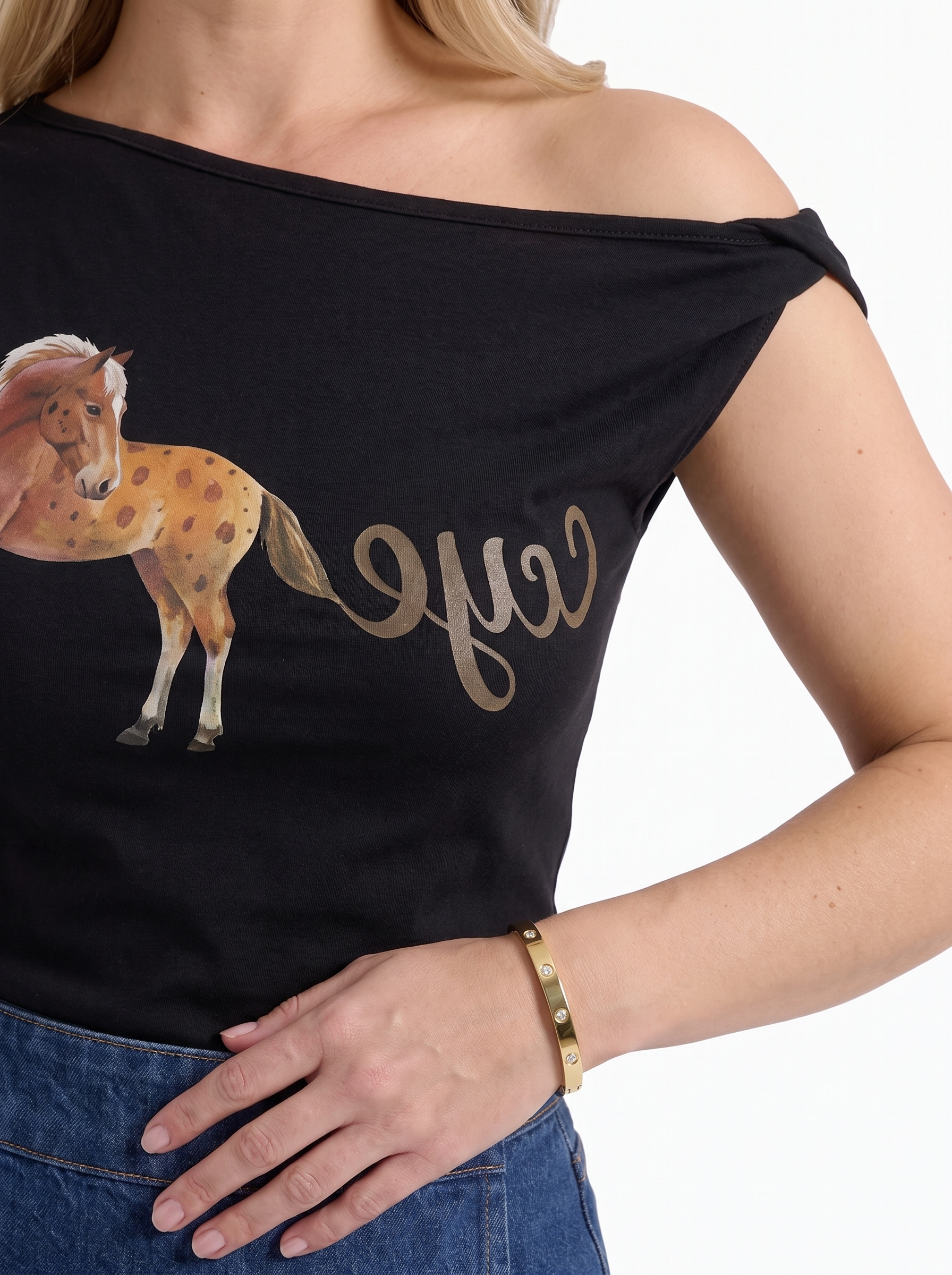 Alina Off-Shoulder-Top mit Print