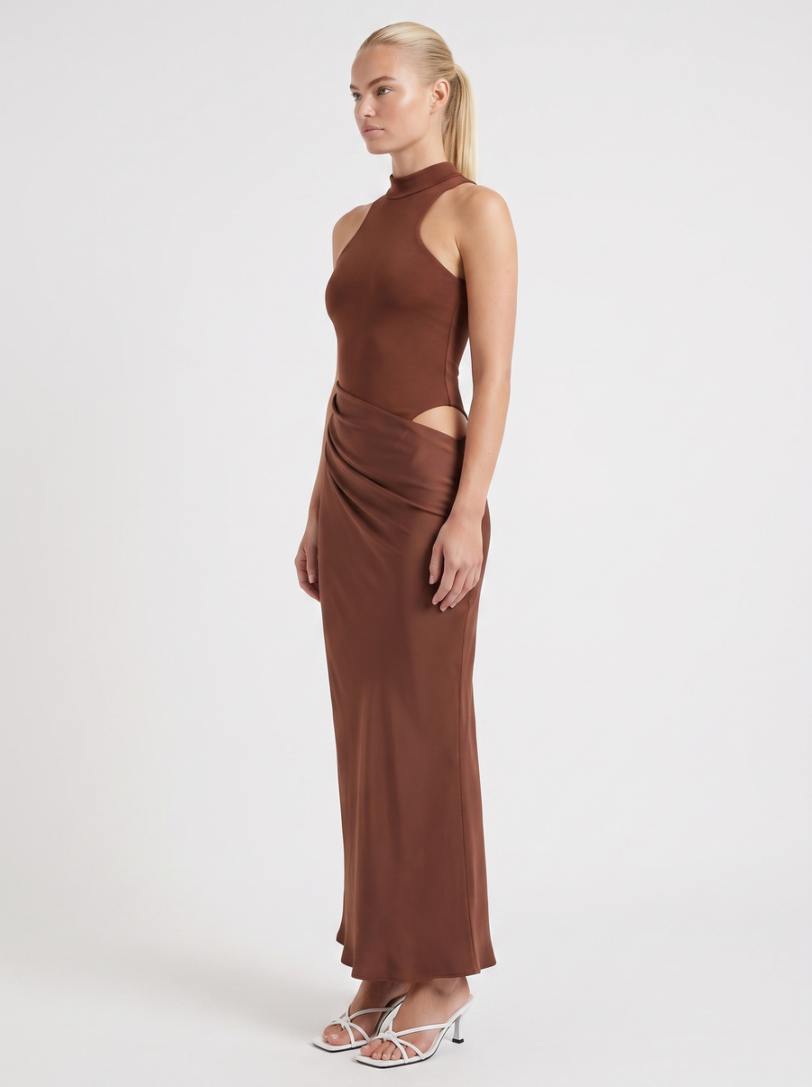 Hester Maxikleid mit Rollkragen