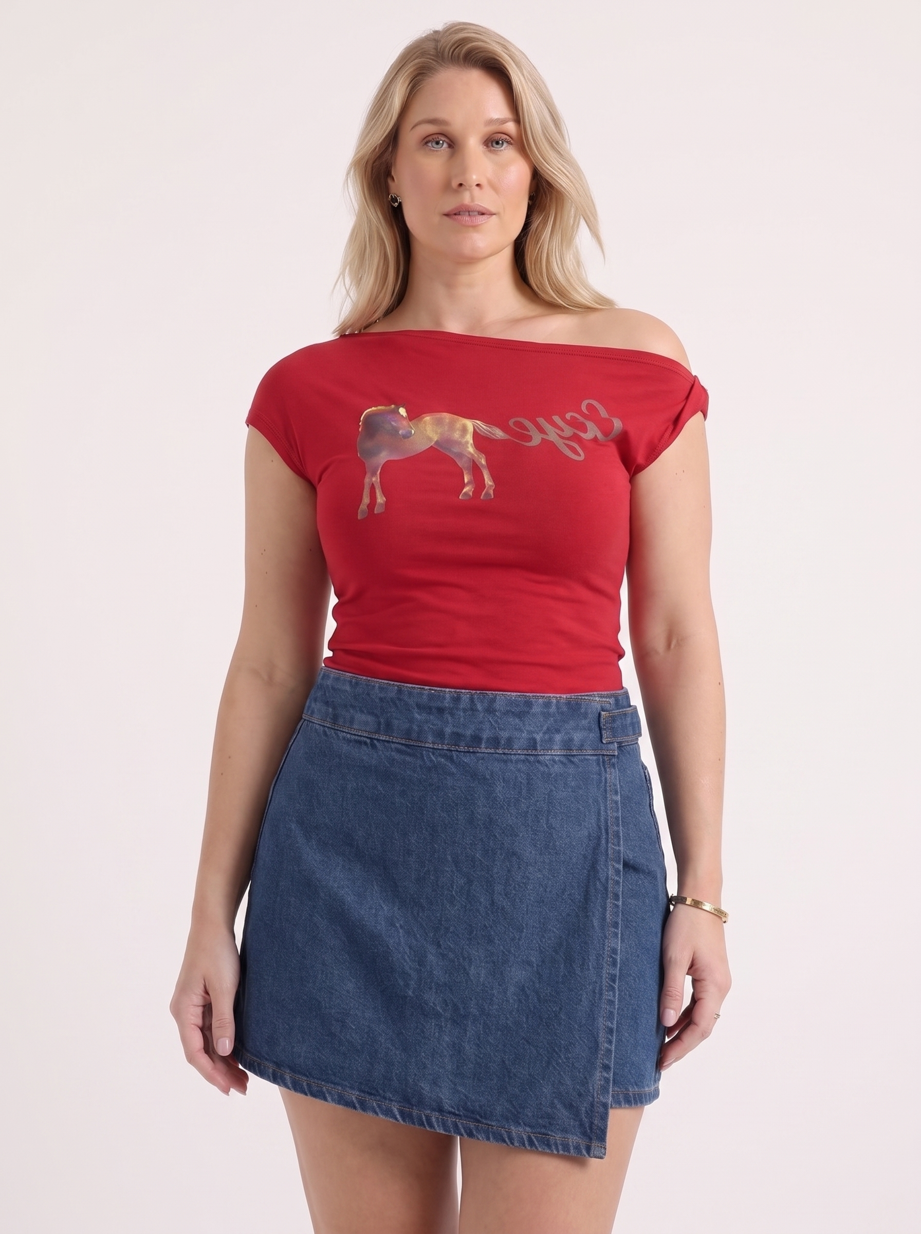 Alina Off-Shoulder-Top mit Print