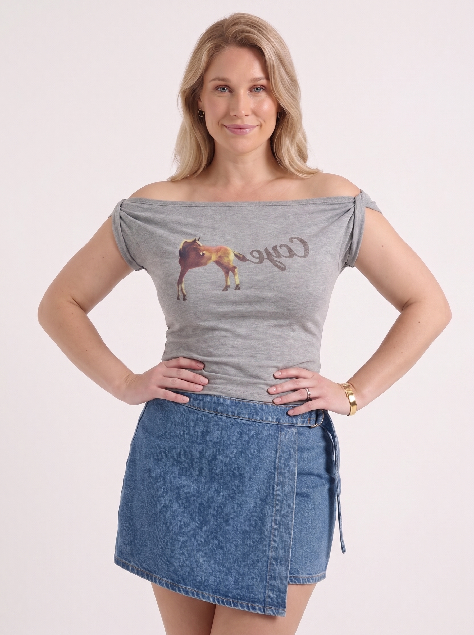 Alina Off-Shoulder-Top mit Print