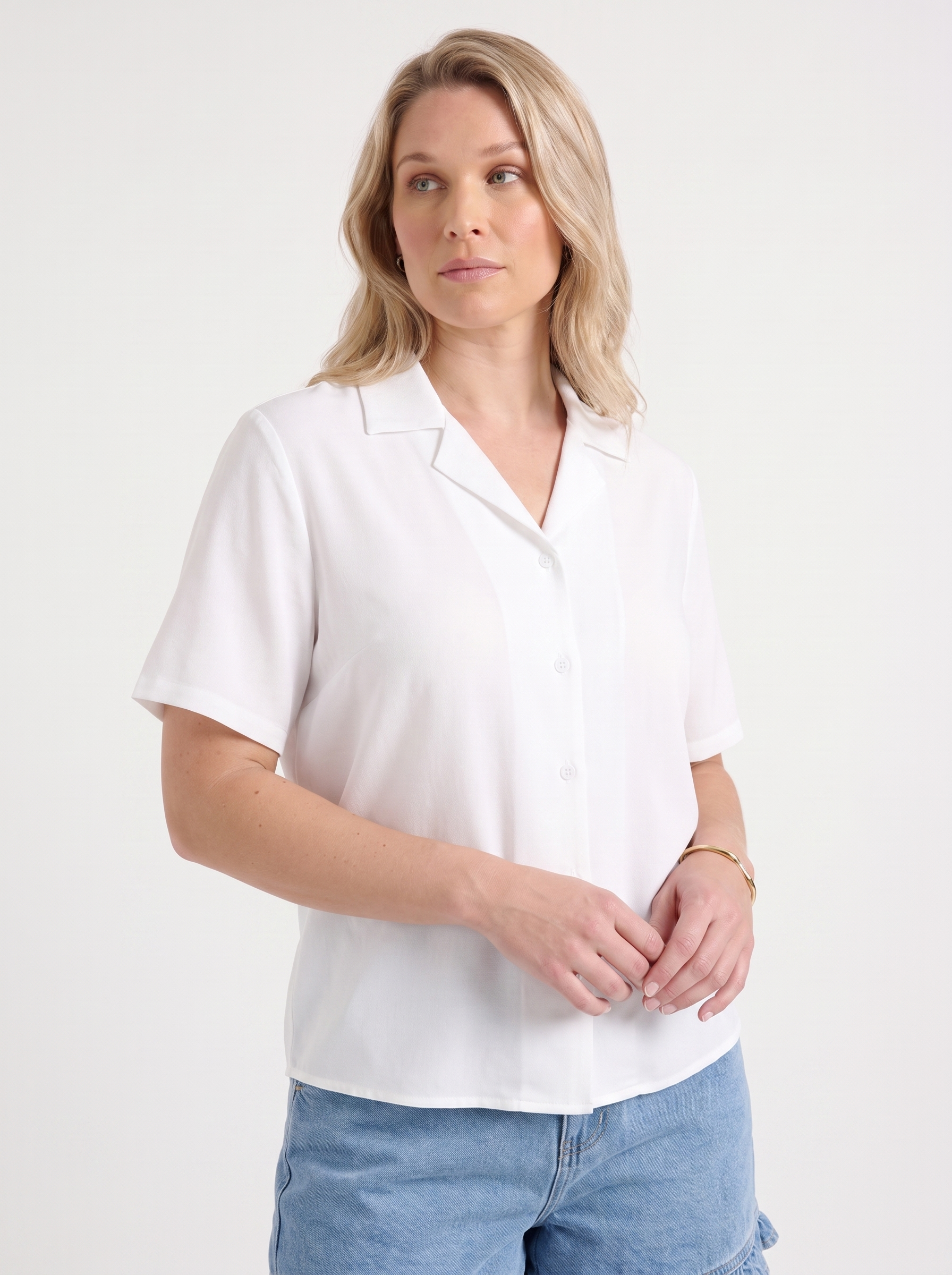 Angelie Kurzarmbluse mit Reverskragen