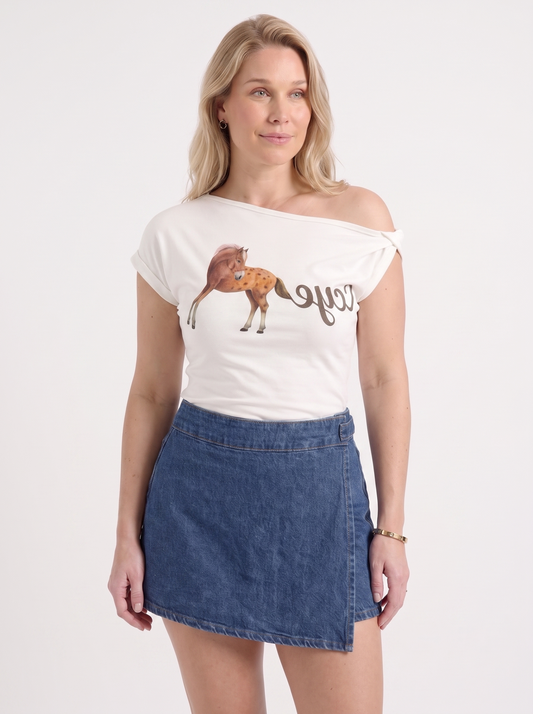 Alina Off-Shoulder-Top mit Print
