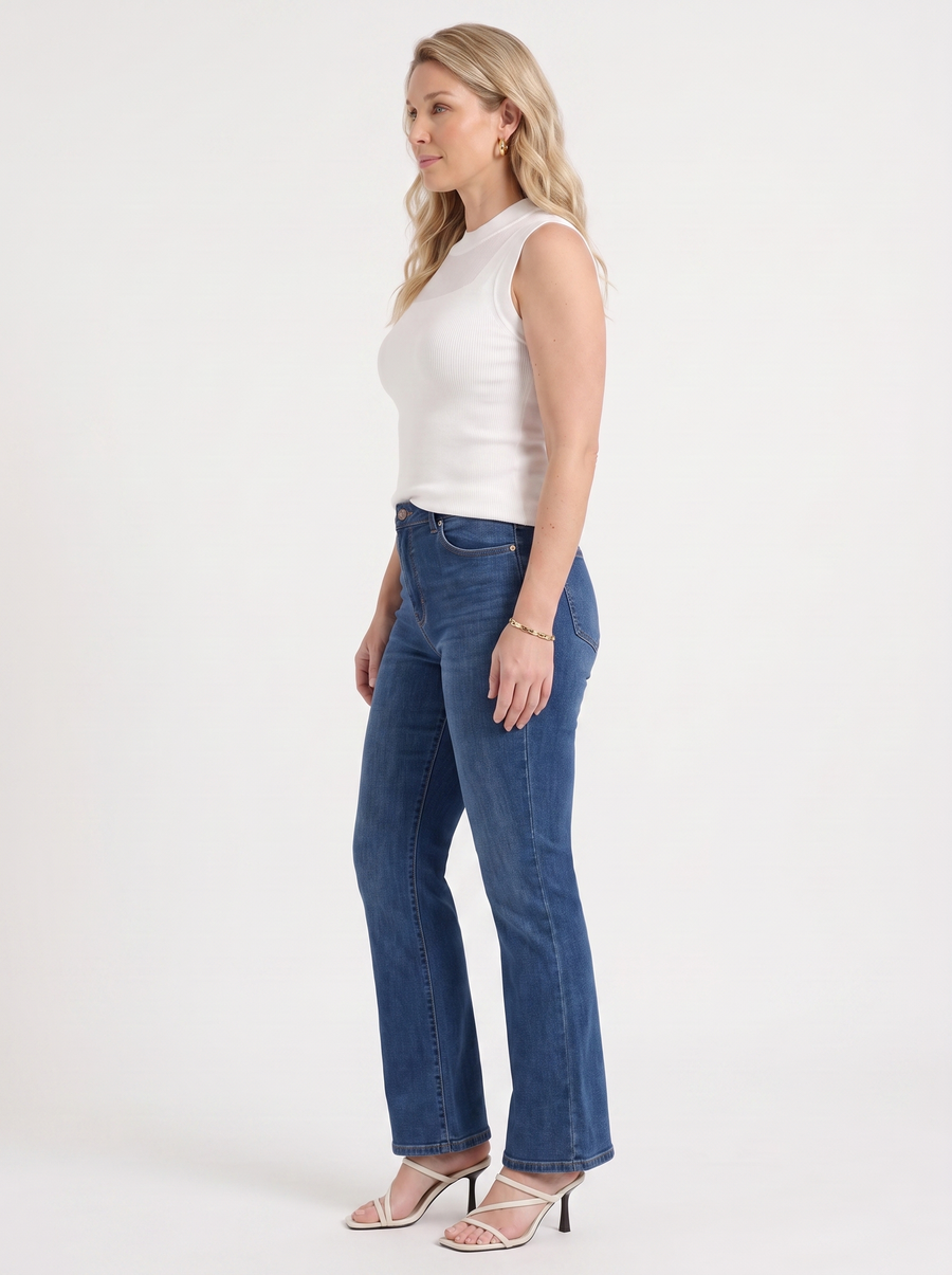 Gemma Rippstrick-Top mit Mesh-Einsatz