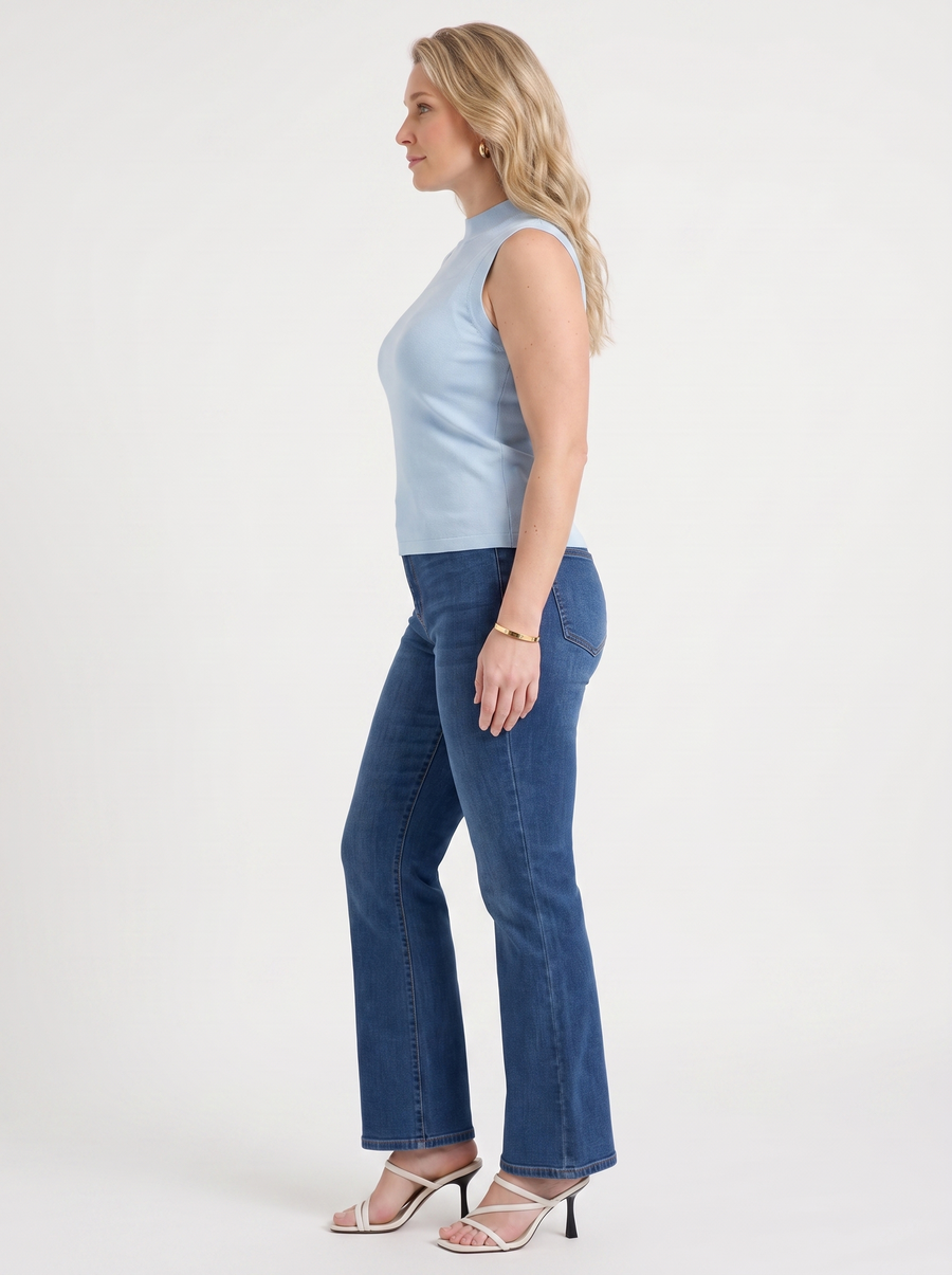 Gemma Rippstrick-Top mit Mesh-Einsatz
