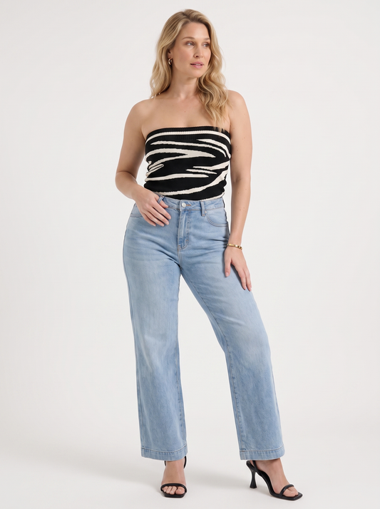 Rue Bandeau-Top mit Print