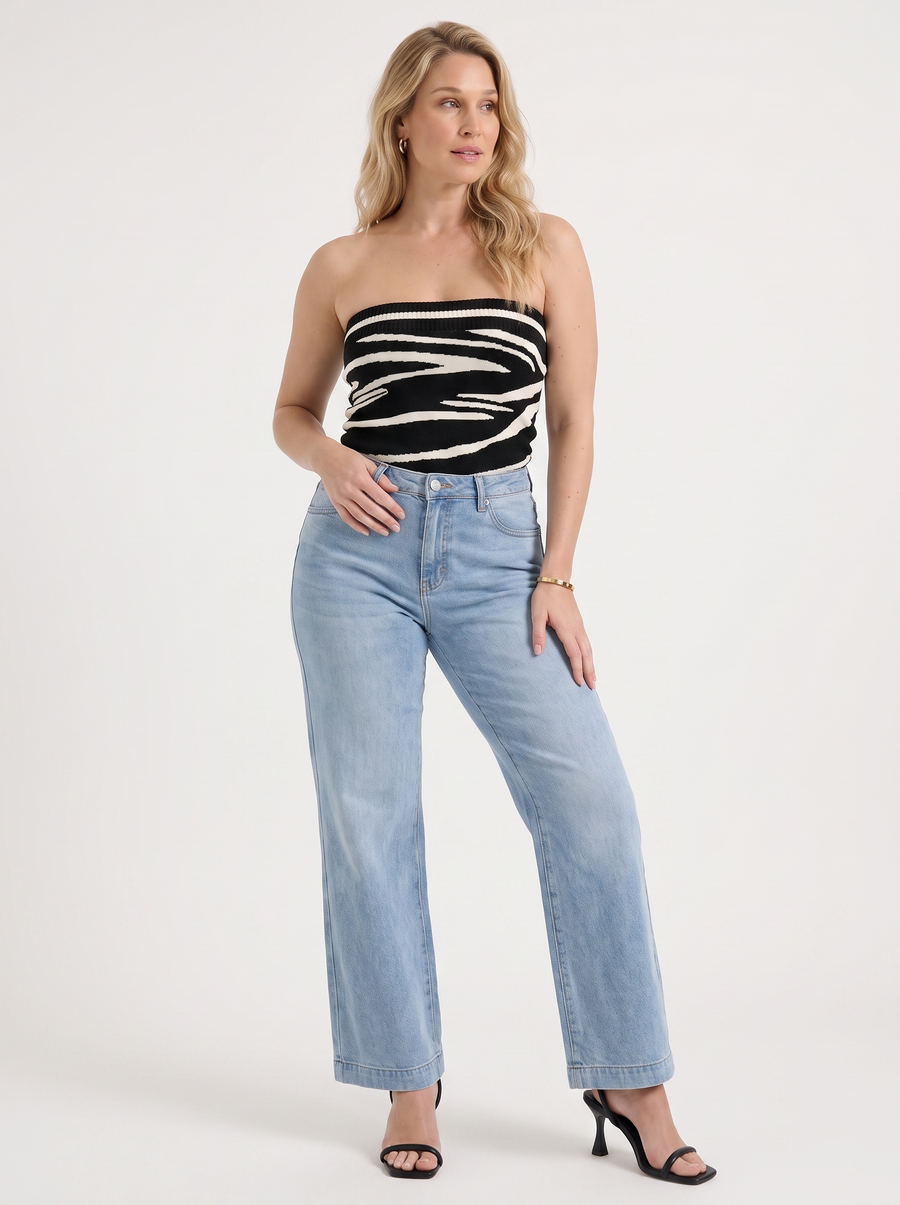 Rue Bandeau-Top mit Print