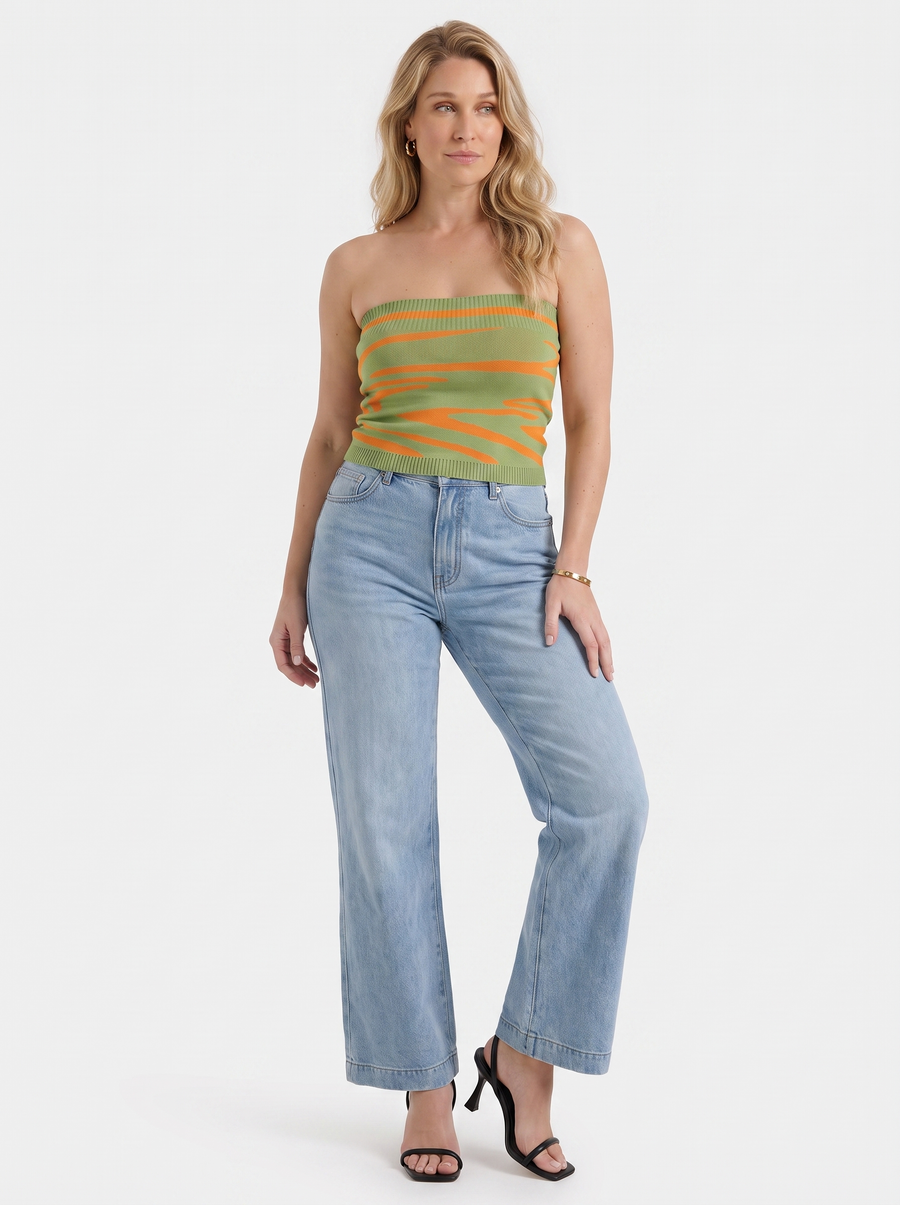 Rue Bandeau-Top mit Print