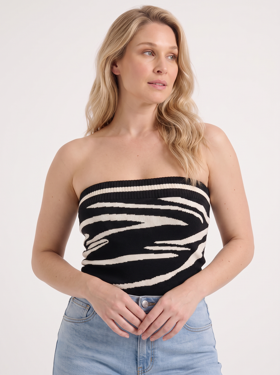 Rue Bandeau-Top mit Print