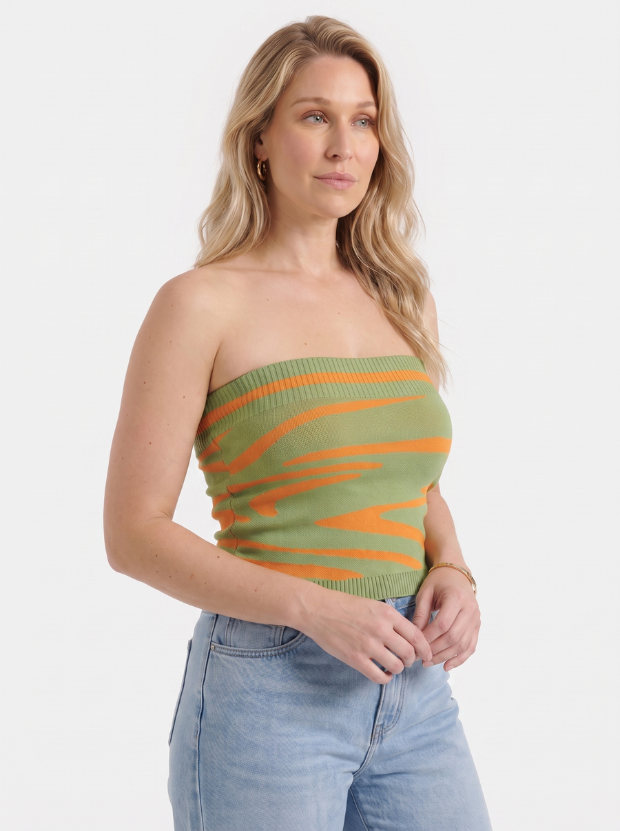 Rue Bandeau-Top mit Print