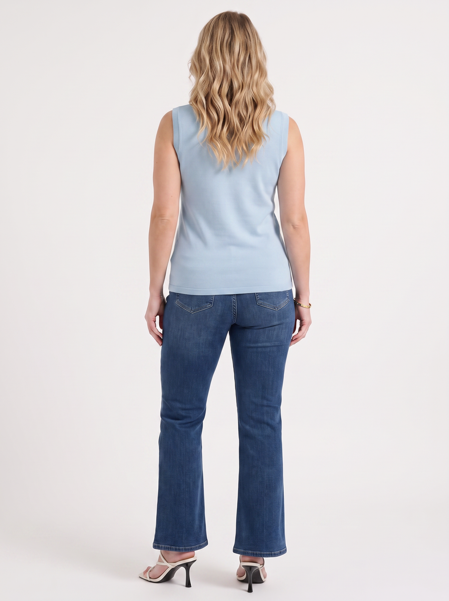 Gemma Rippstrick-Top mit Mesh-Einsatz
