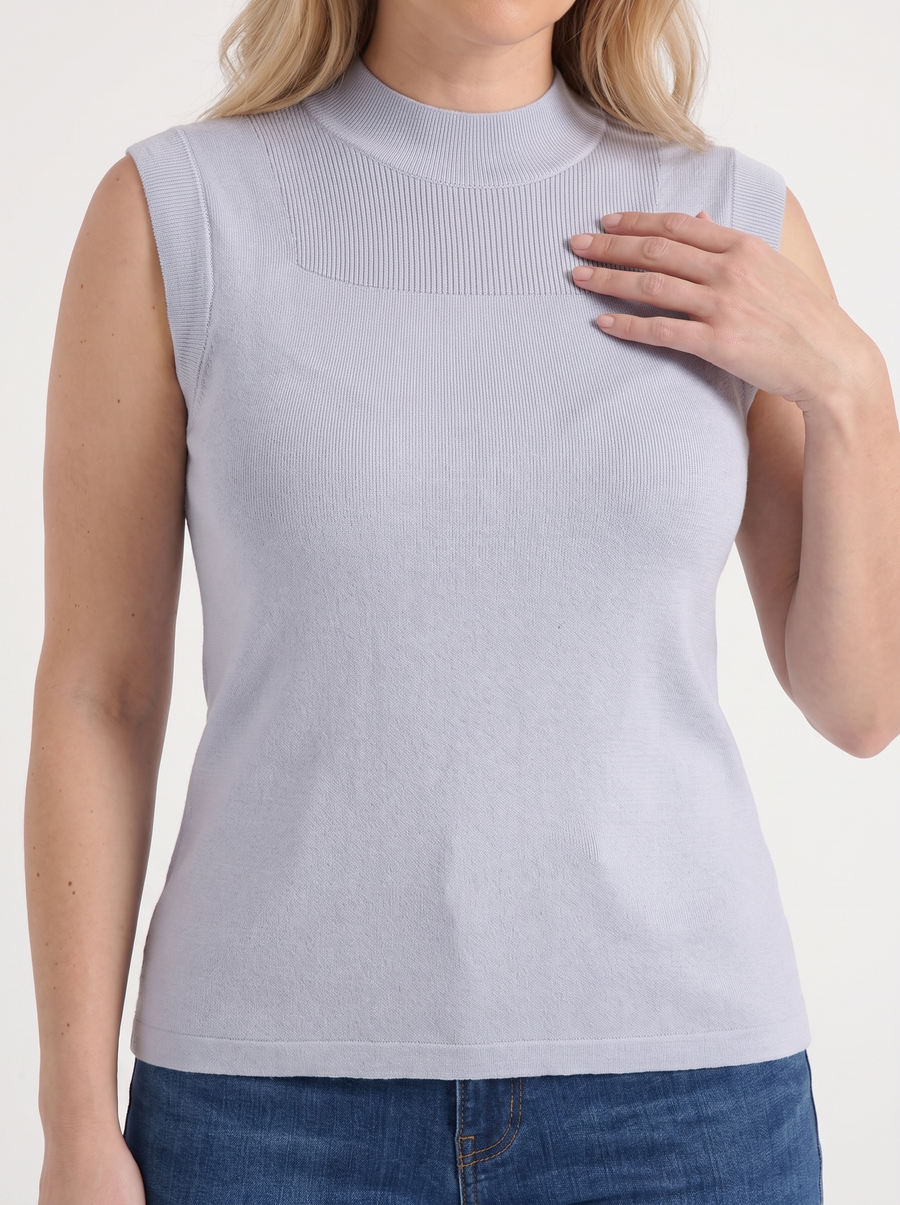 Gemma Rippstrick-Top mit Mesh-Einsatz