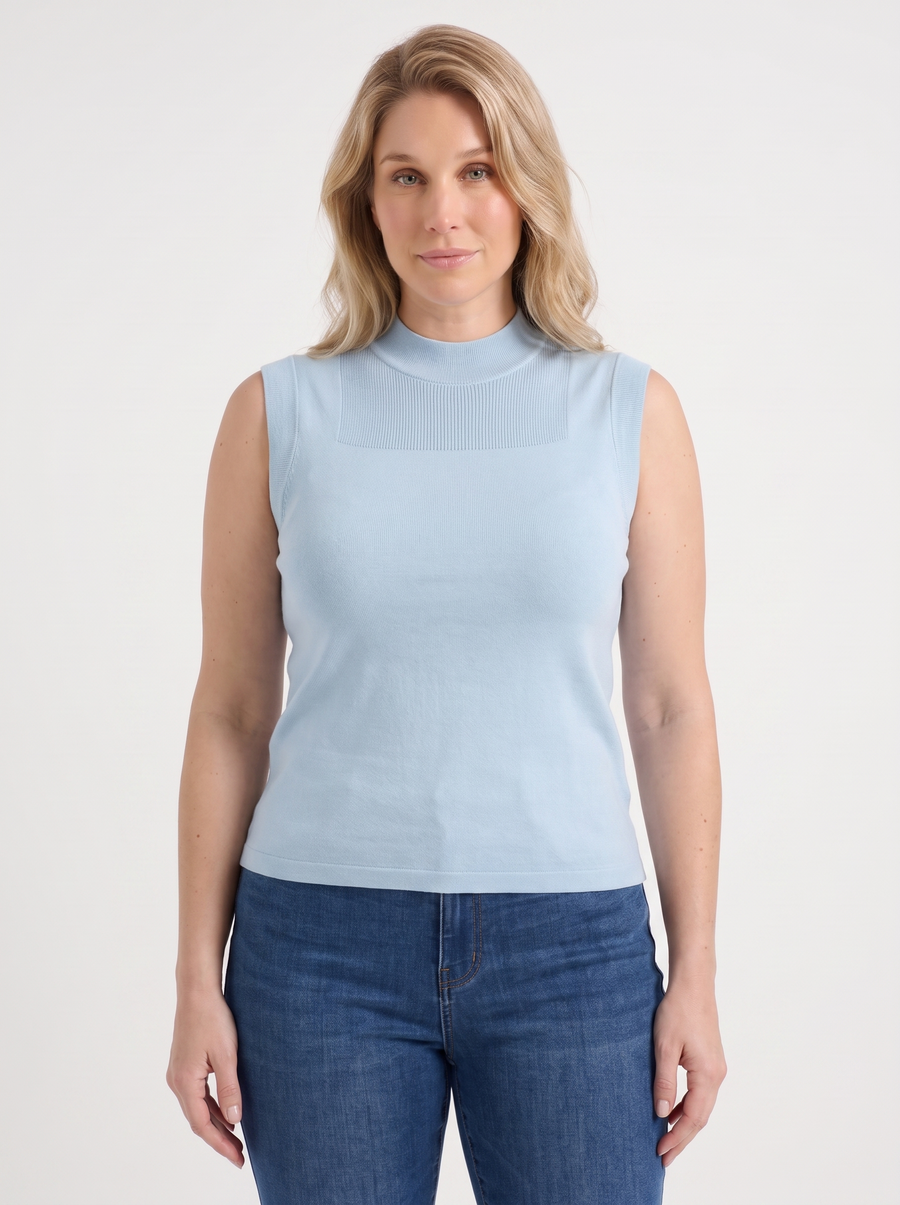 Gemma Rippstrick-Top mit Mesh-Einsatz