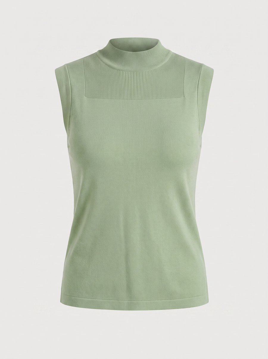 Gemma Rippstrick-Top mit Mesh-Einsatz