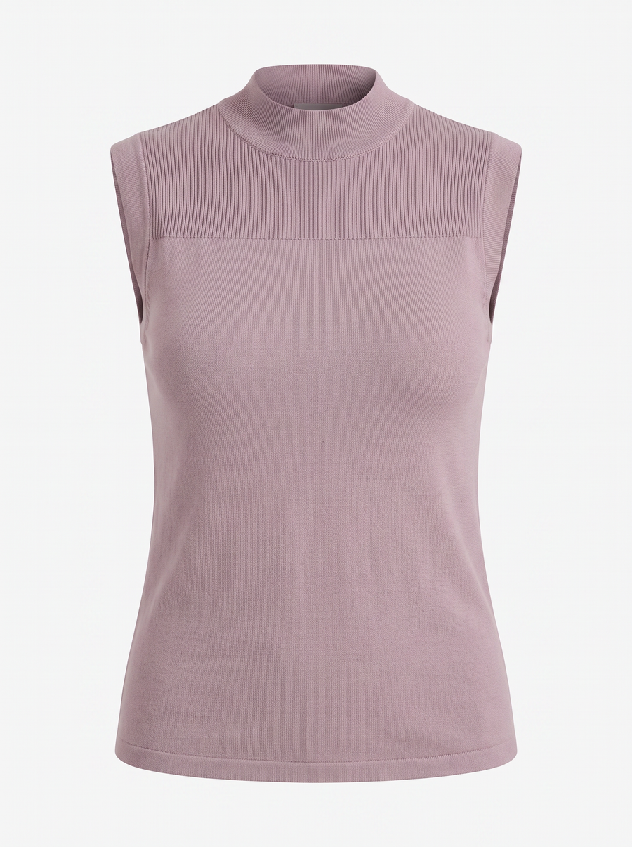 Gemma Rippstrick-Top mit Mesh-Einsatz