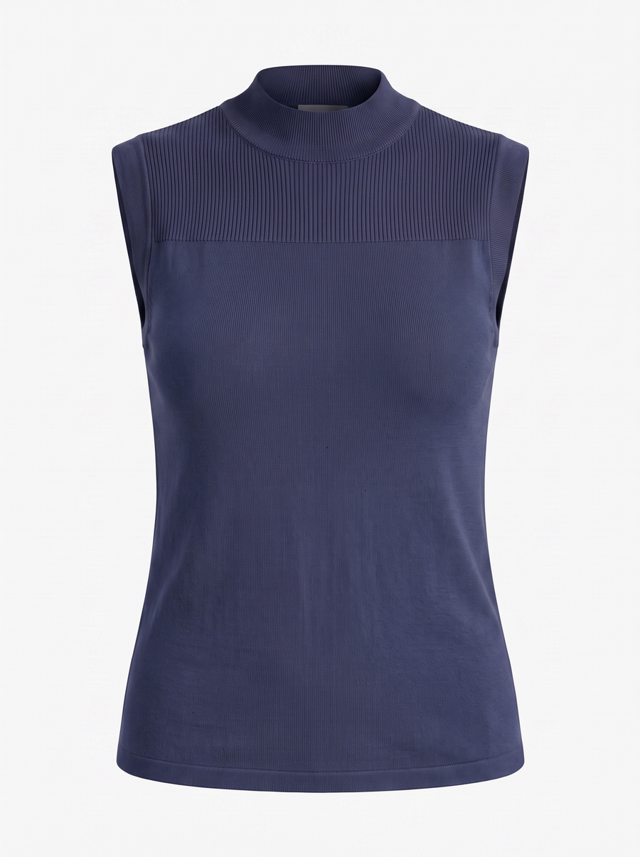 Gemma Rippstrick-Top mit Mesh-Einsatz