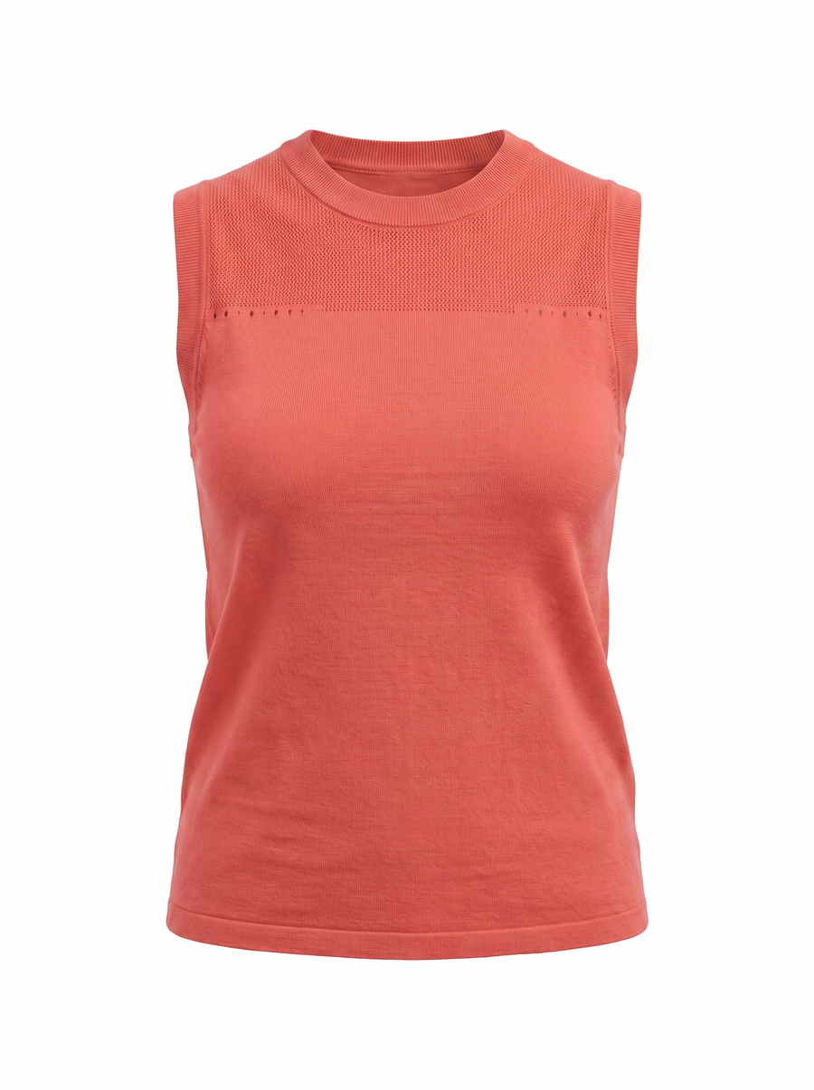 Gemma Rippstrick-Top mit Mesh-Einsatz