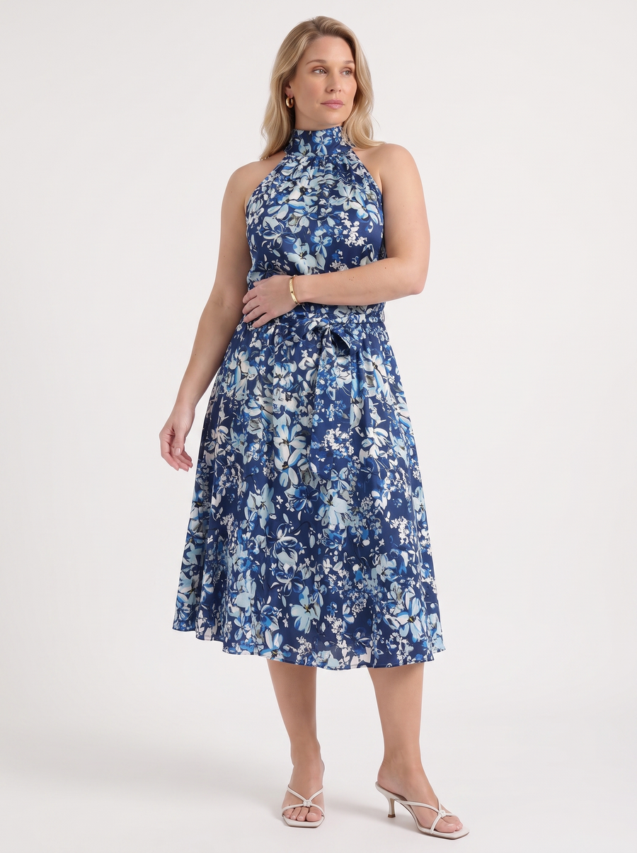 Brit Midikleid mit Blumenprint