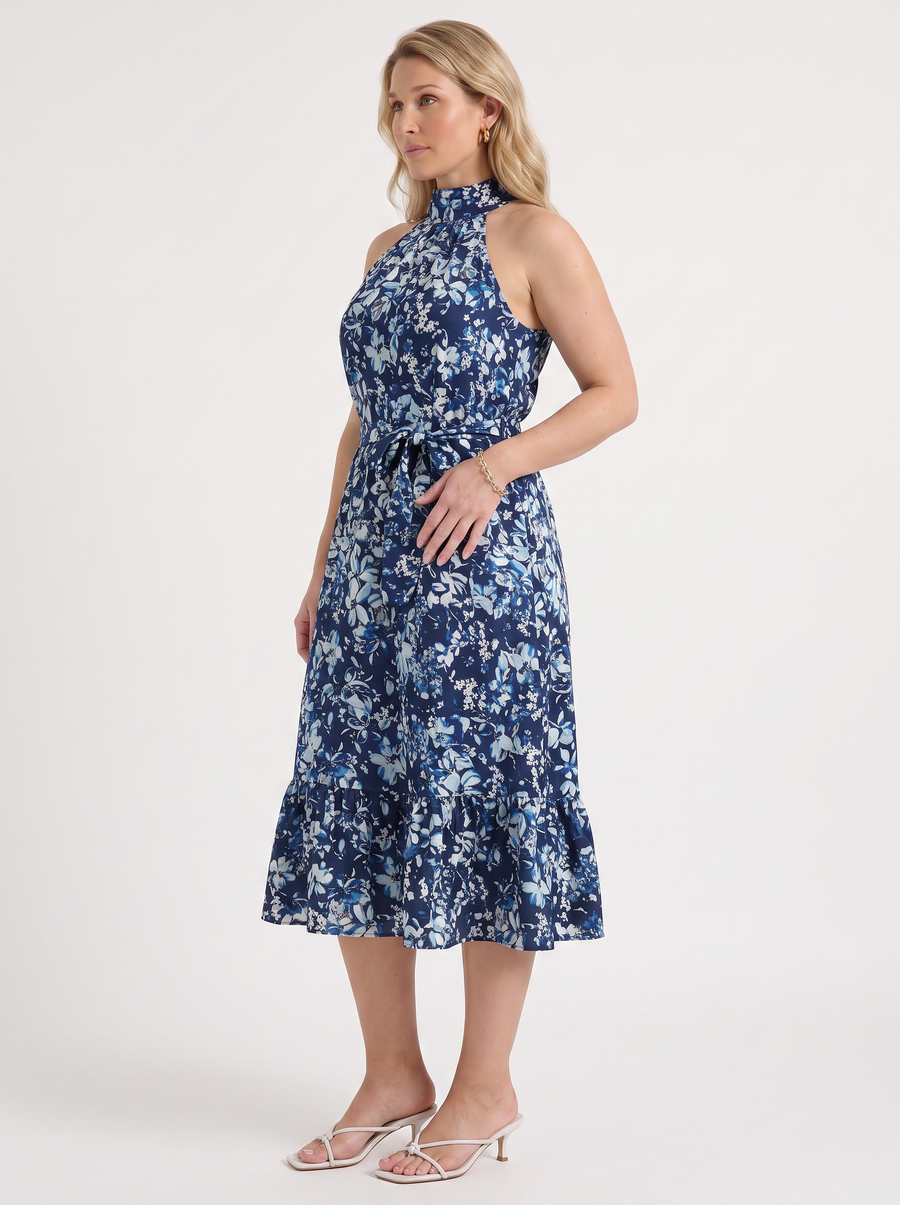 Brit Midikleid mit Blumenprint