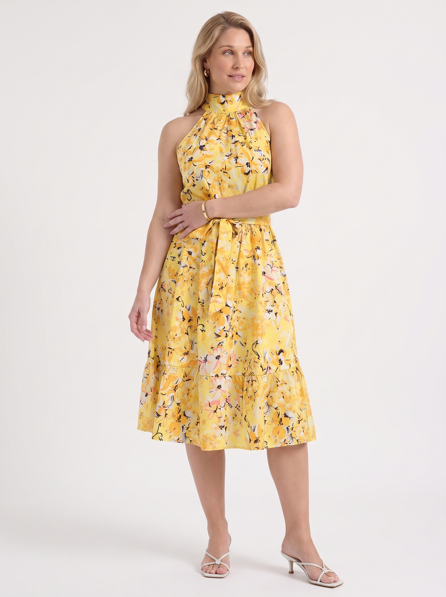 Brit Midikleid mit Blumenprint