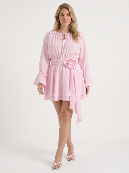 Candy Minikleid mit Blütenapplikation
