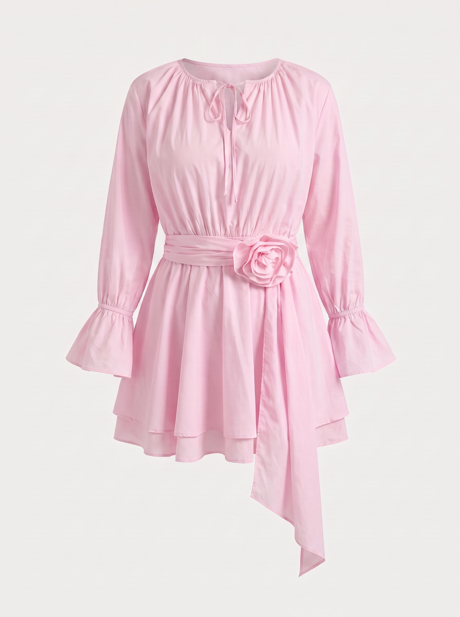 Candy Minikleid mit Blütenapplikation