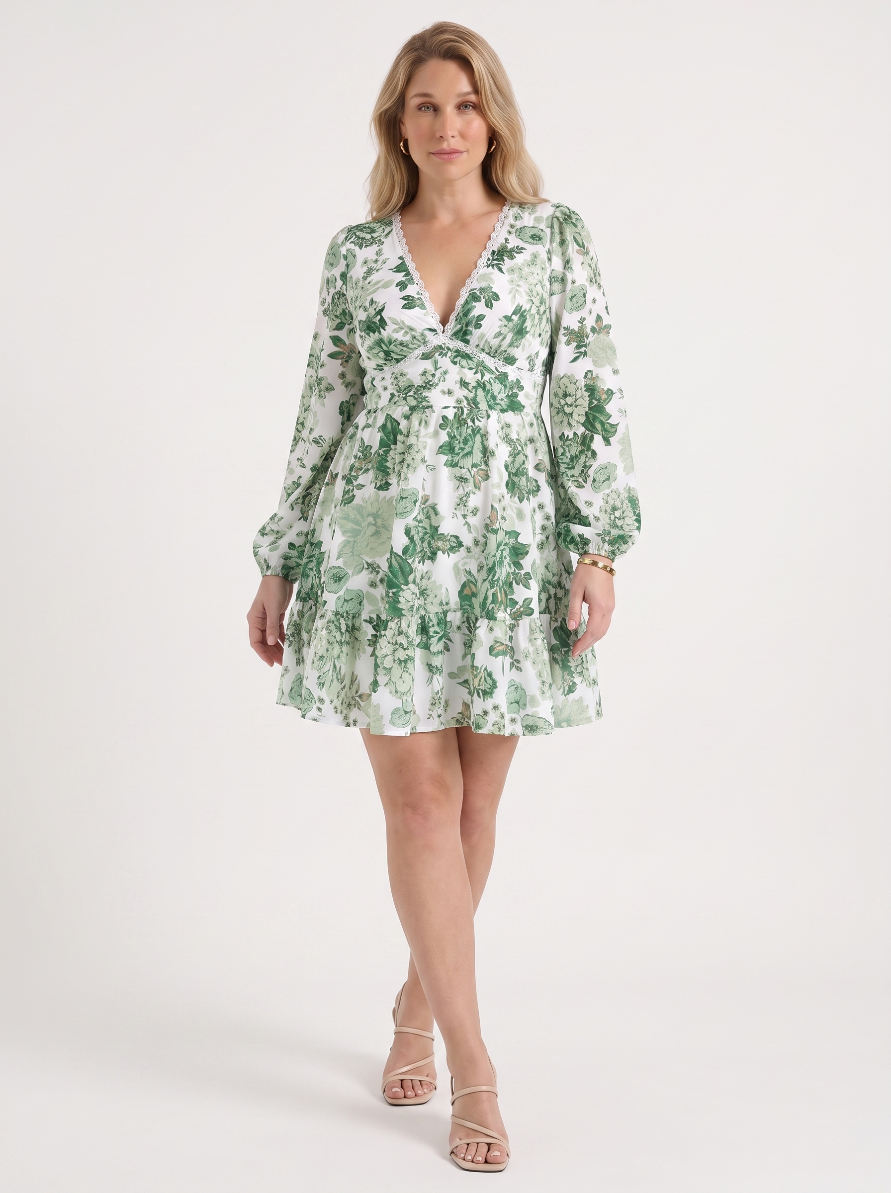 Kai Mini-Blumenkleid mit Ballonärmeln