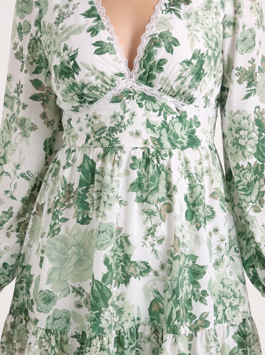 Kai Mini-Blumenkleid mit Ballonärmeln