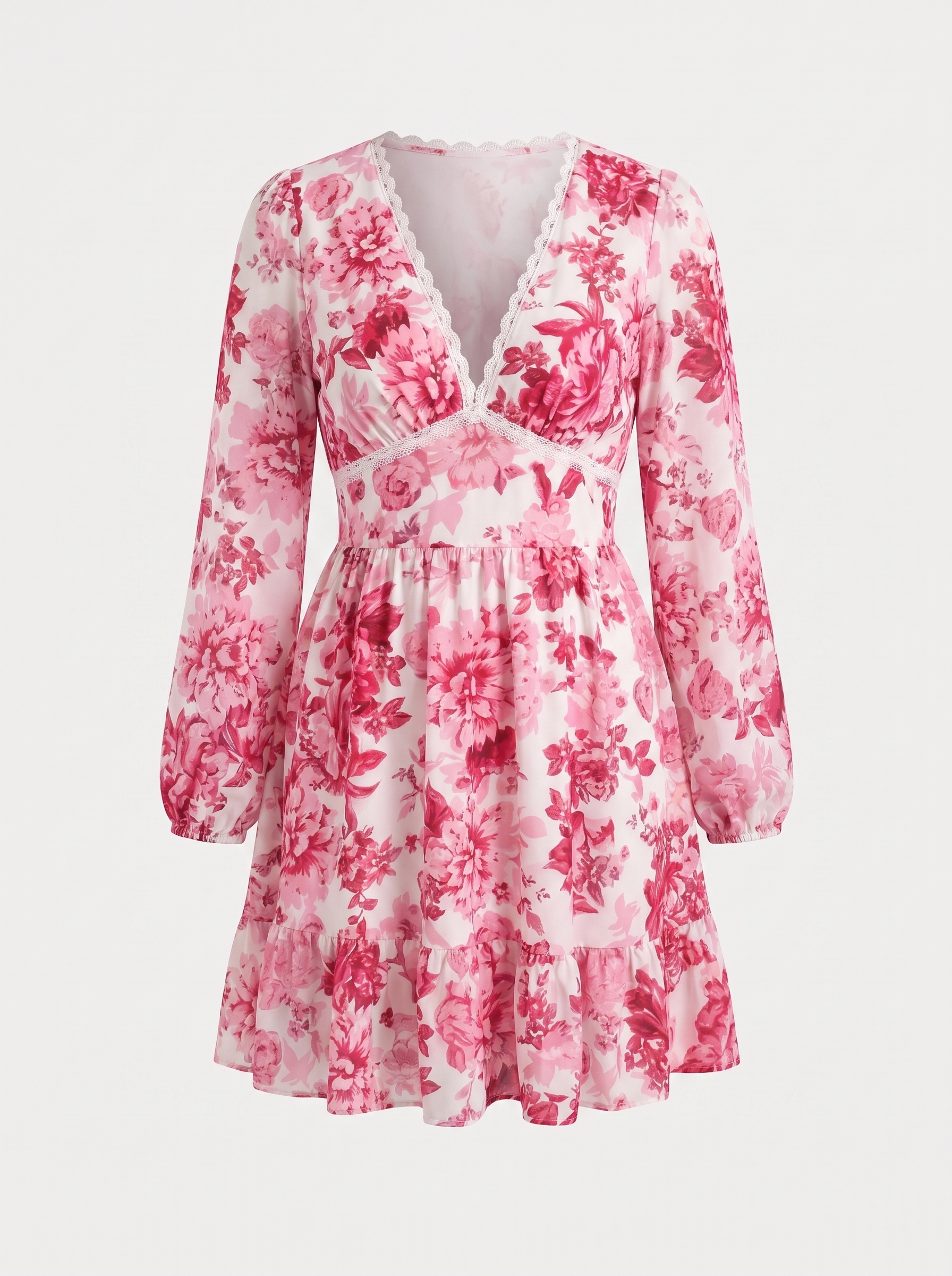 Kai Mini-Blumenkleid mit Ballonärmeln